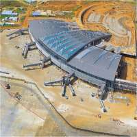 Long span roof steel structure for airport